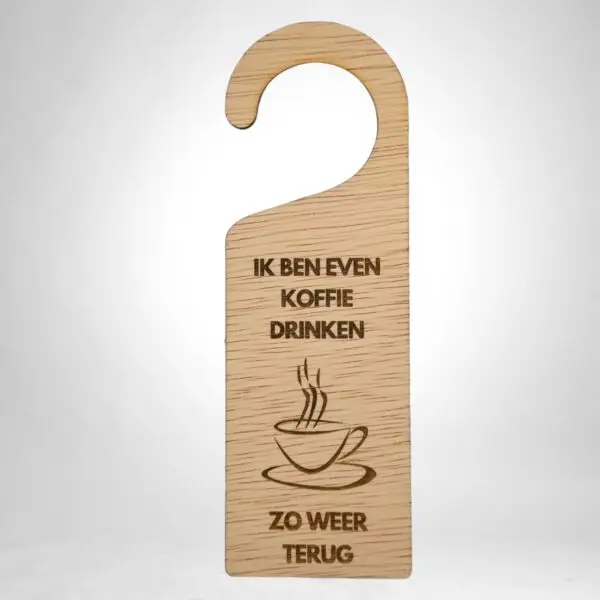 Deurhanger koffie drinken zo weer terug