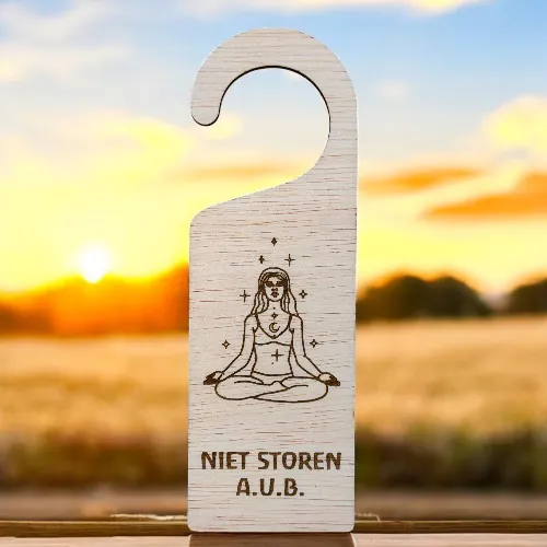 Houten deurhanger yoga meditatie en ontspanning