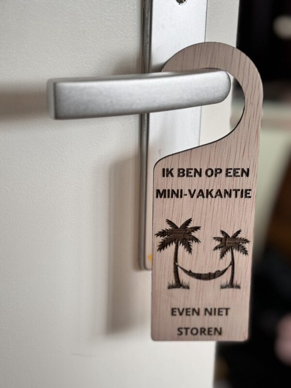 deurhanger mini vakantie aan deurklink