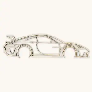 Mooie hout uitgesneden Porsche 911 GT3 RS uit 6mm populierenhout - naturel hout