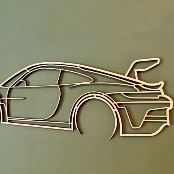 Houten decoratie Porsche 911 GT3 RS voor aan de muur of deur