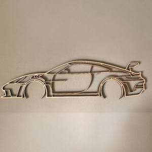 Houten decoratie Porsche 911 GT3 RS voor aan de muur of deur