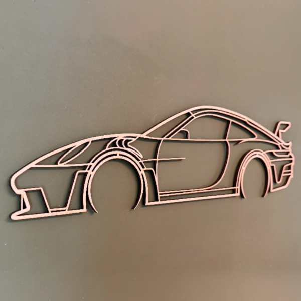 Houten decoratie Porsche 911 GT3 RS voor aan de muur of deur