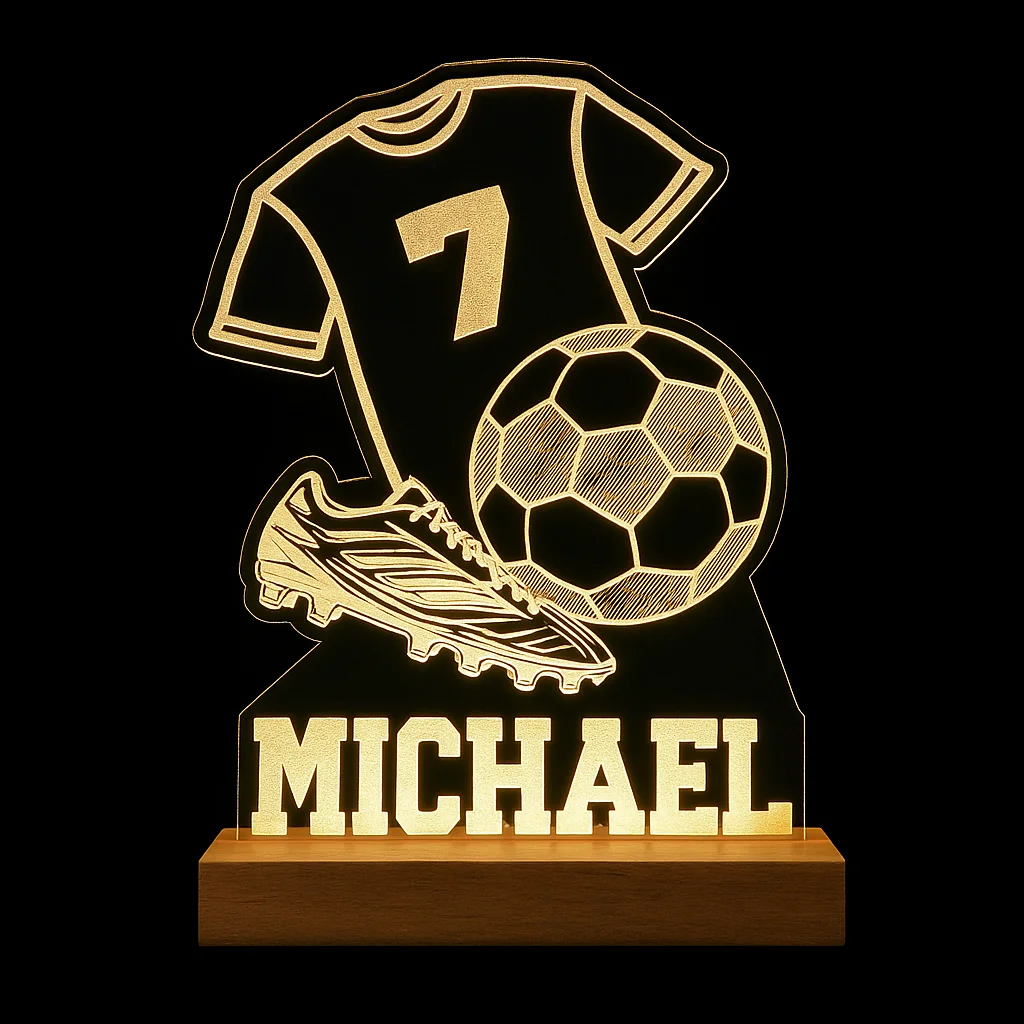 Led lamp voetbal shirt schoenen en bal
