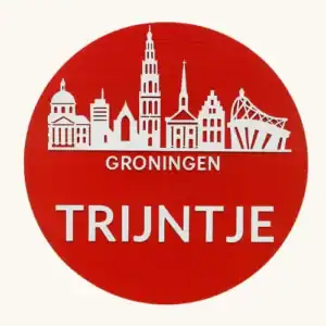 Handgemaakt houten naambordje met de skyline van Groningen. Met je eigen naam!