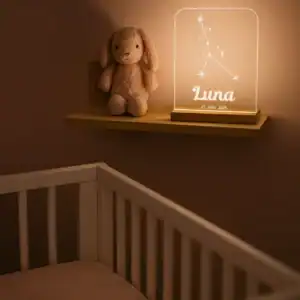Led lampje geboorte sterrenbeeld Kreeft, gepersonaliseerd met de naam en geboortedatum