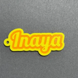 Gepersonaliseerde opvallende sleutelhanger - rood en oranje