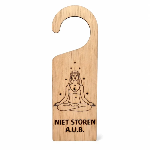 Houten deurhanger – niet storen – yoga of ontspanning
