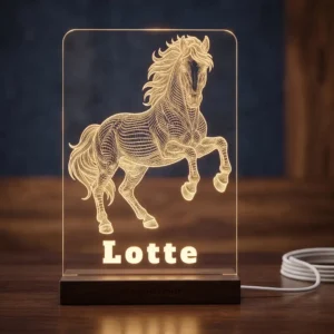Super mooi gedetailleerd nachtlampje met Paard en jouw eigen gekozen naam!