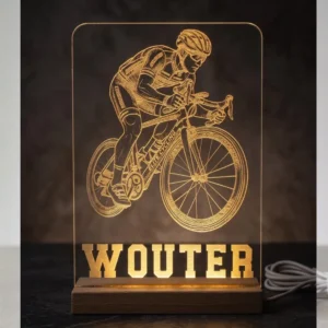 Gepersonaliseerd Wielren Lampje met Naam | Uniek Cadeau