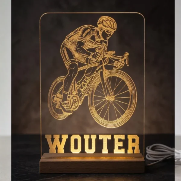 Gepersonaliseerd Wielren Lampje met Naam | Uniek Cadeau