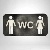 Deurbordje - wc - man vrouw - zwart