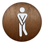 Luxe bruin houten bordje voor het heren toilet